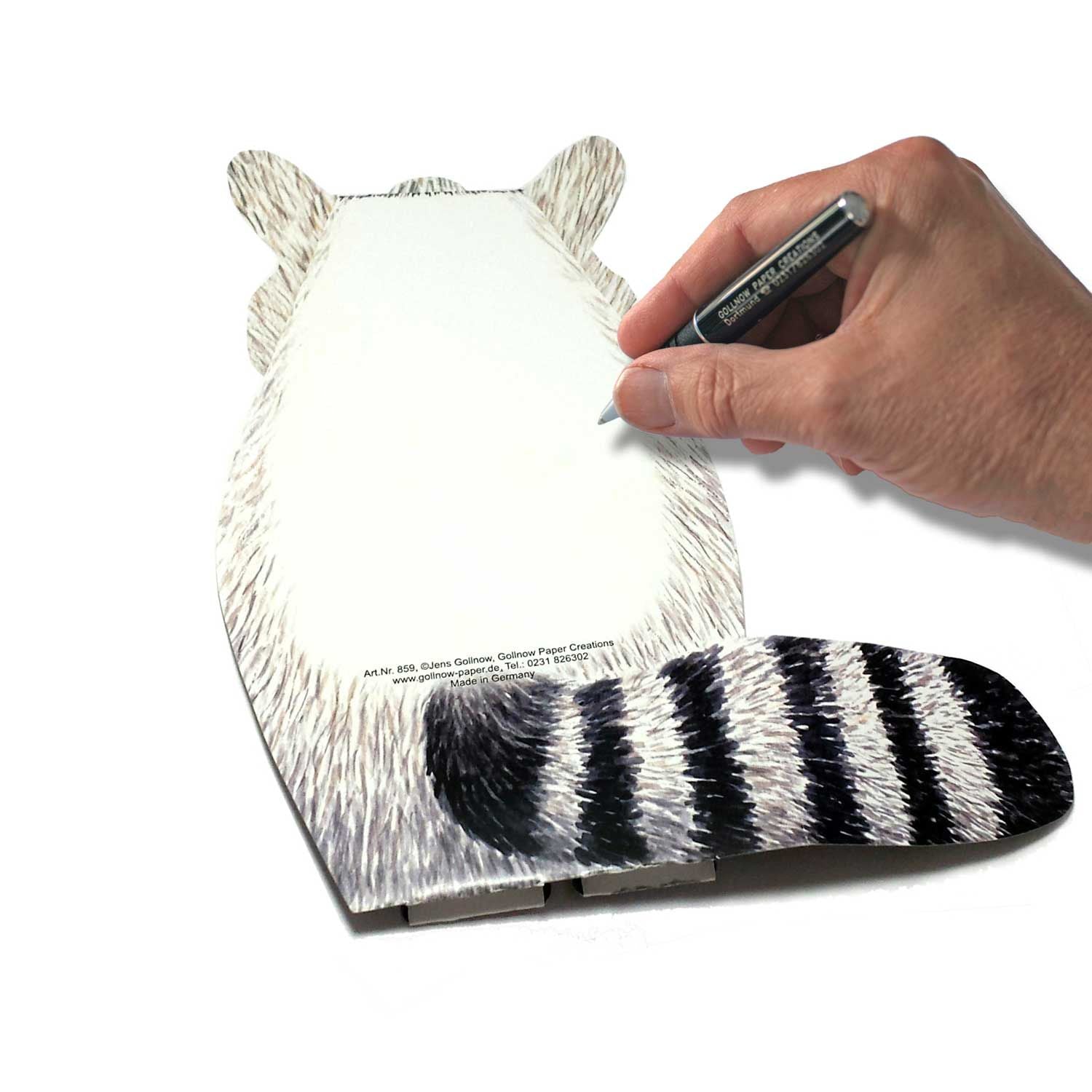 3D Tierfaltkarte "Waschbär"