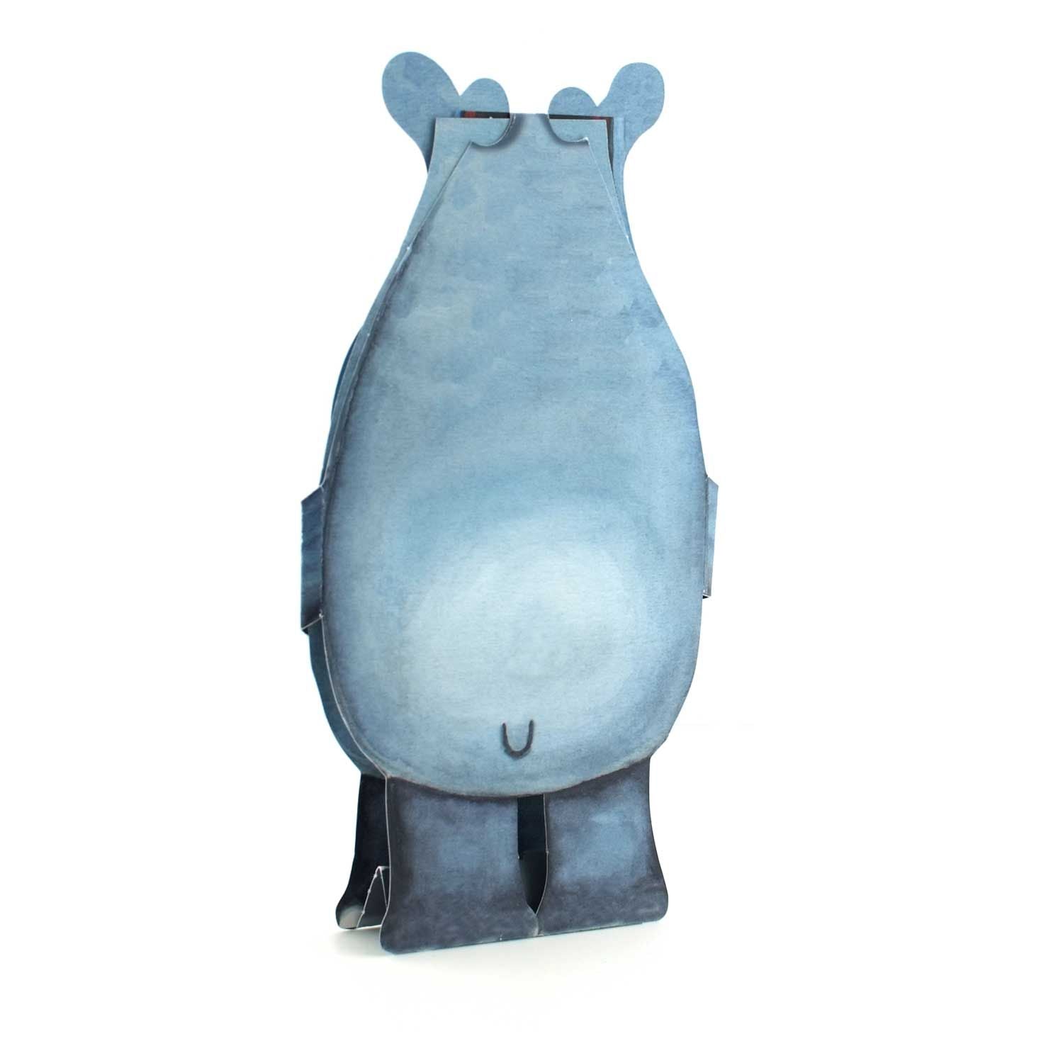 3D Tierfaltkarte "Nilpferd"