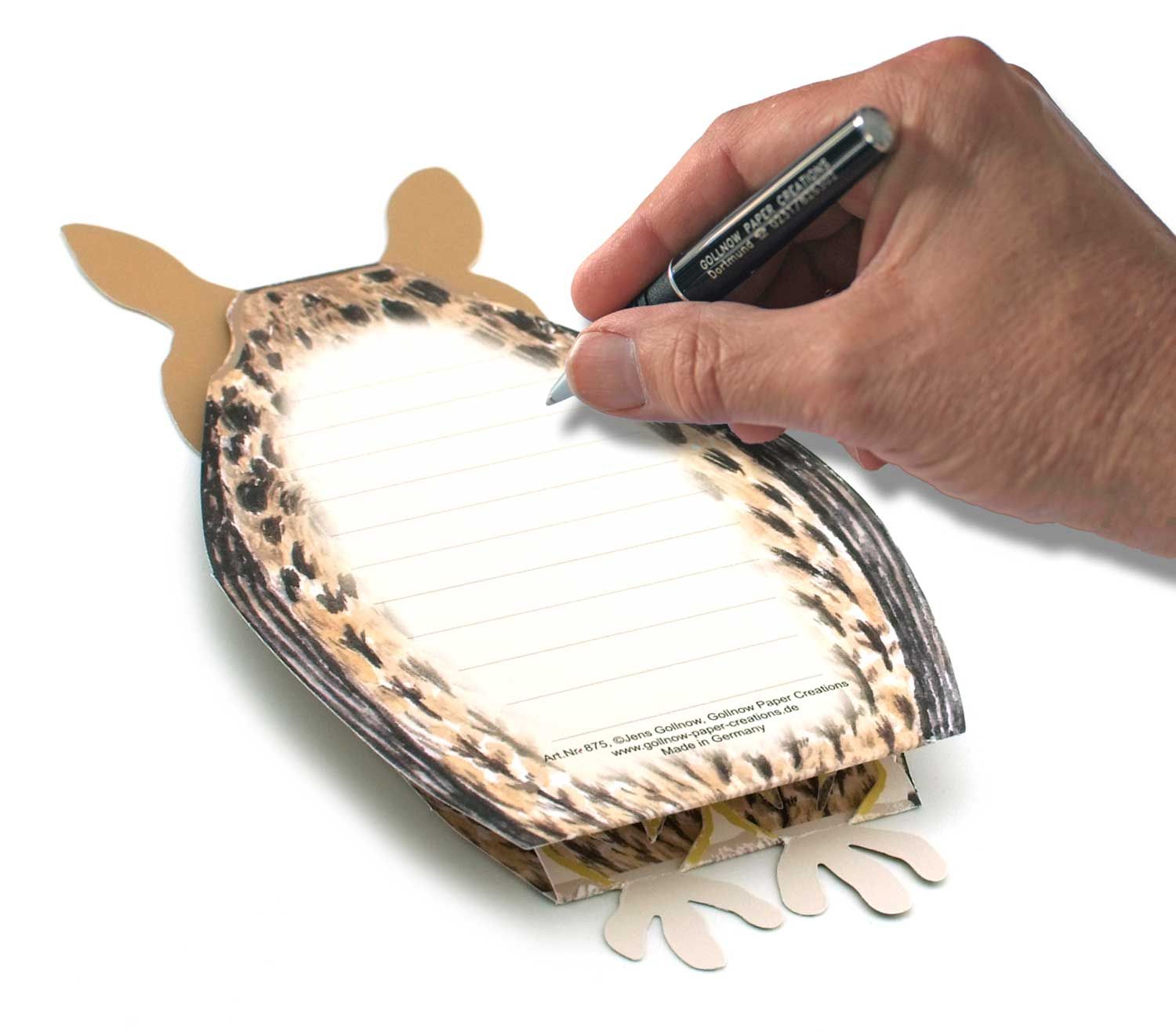 3D Tierfaltkarte "Eule"