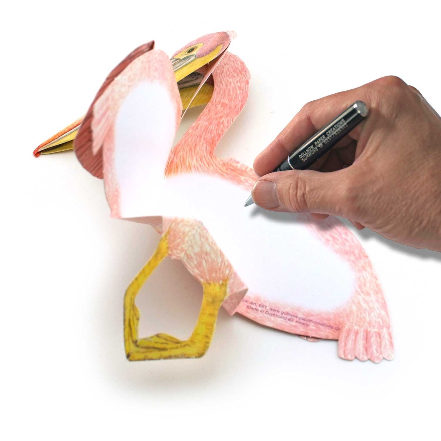 3D Tierfaltkarte "Pelikan"