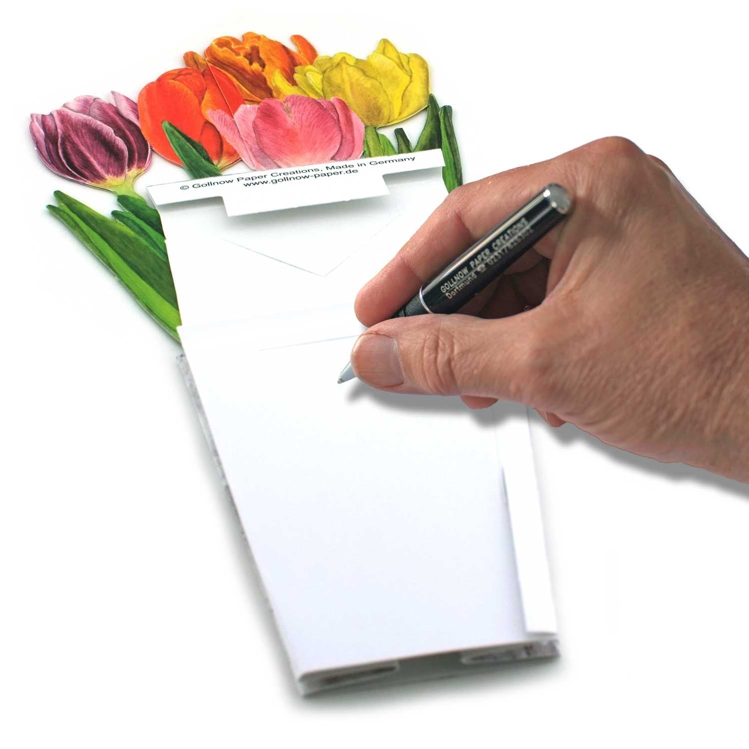 3D-Blumentopfkarte "Bunte Tulpen"