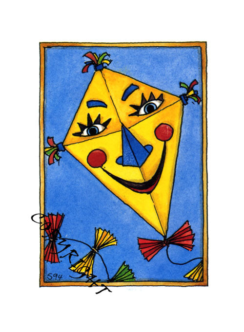 Cerf-volant en papier carte postale