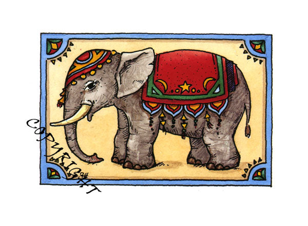 Carte postale éléphant