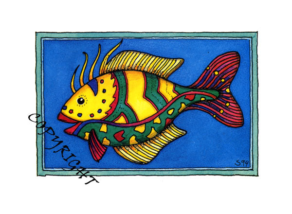 Poisson carte postale