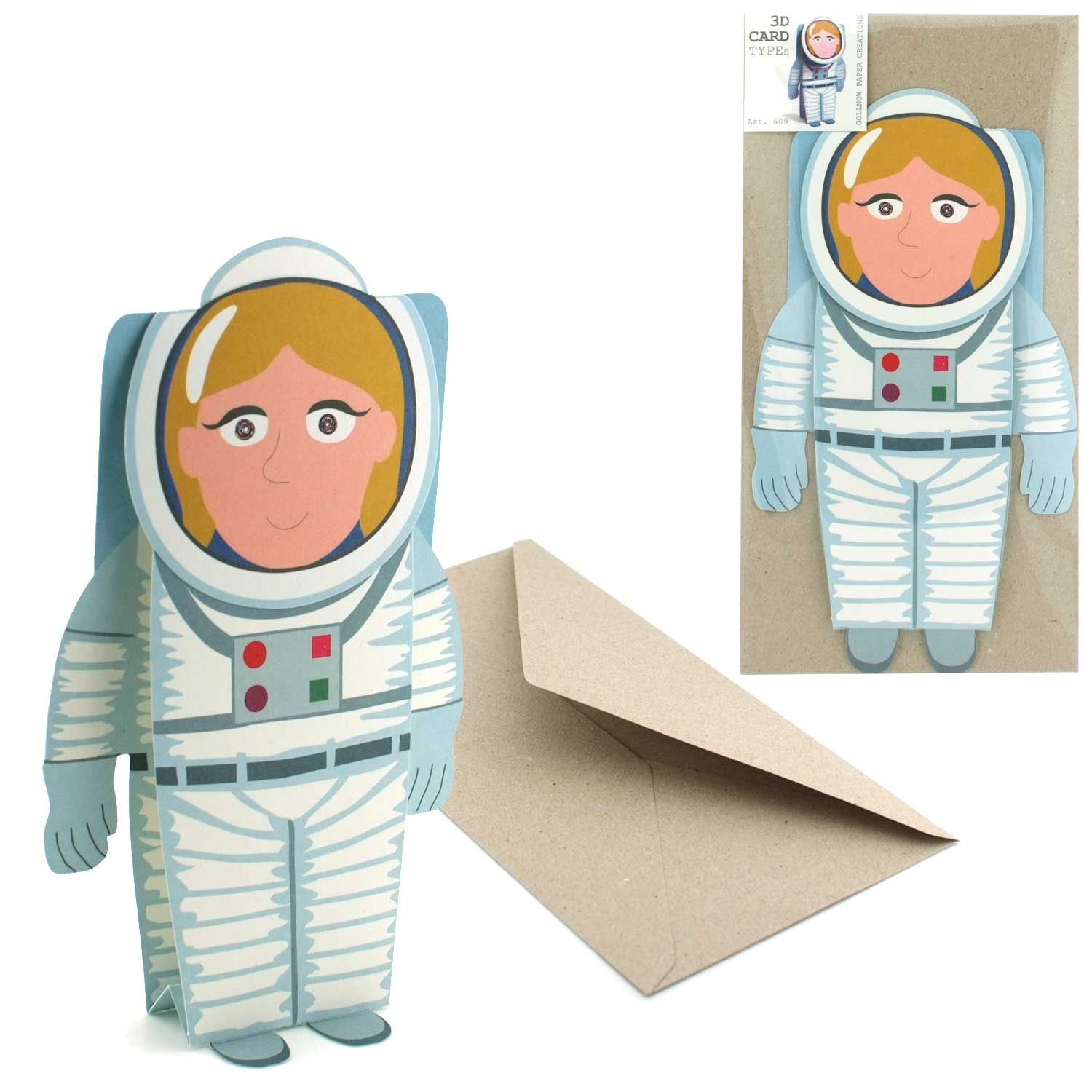 3D Typkarte "Astronautin"