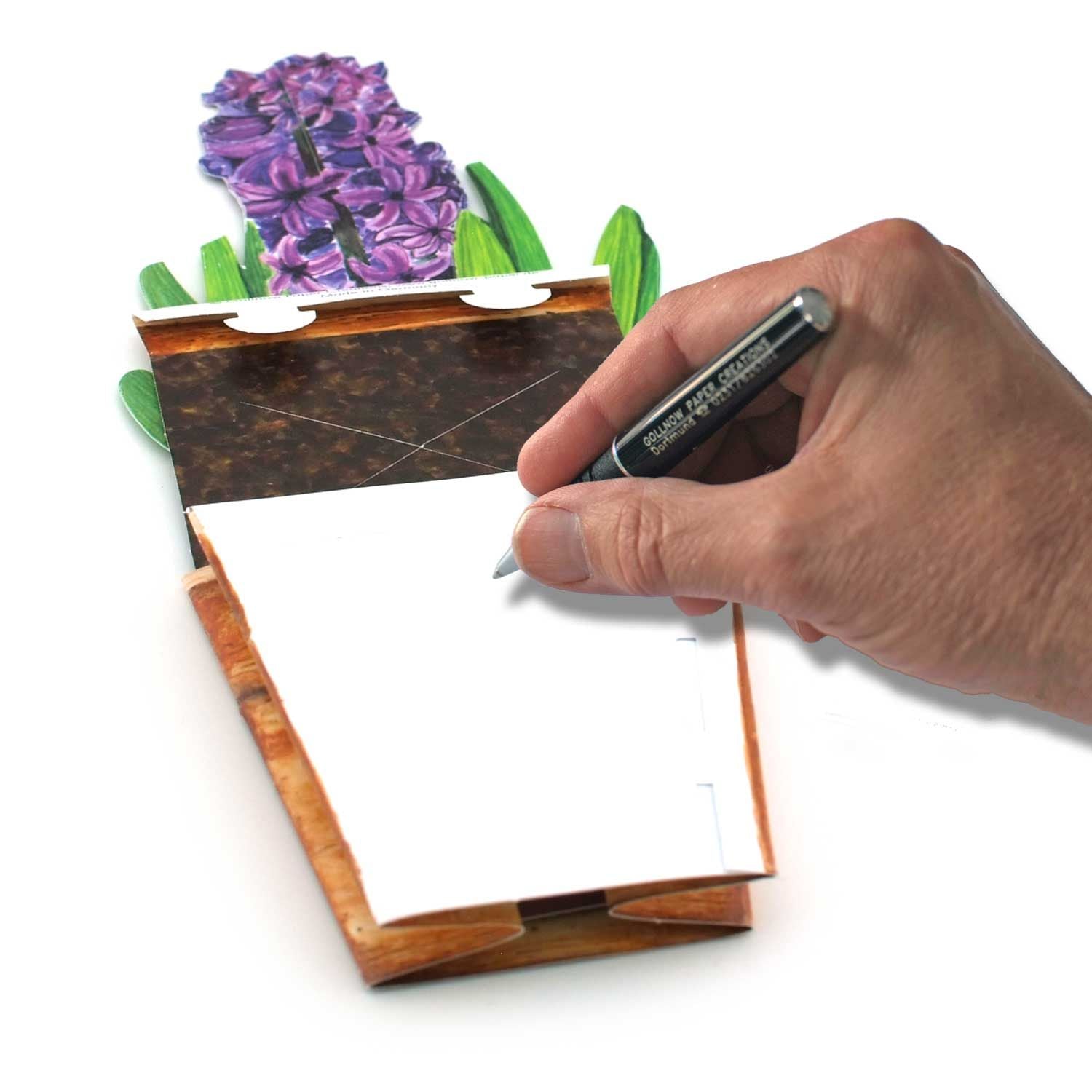 Carte pot de fleur 3D "Jacinthe"