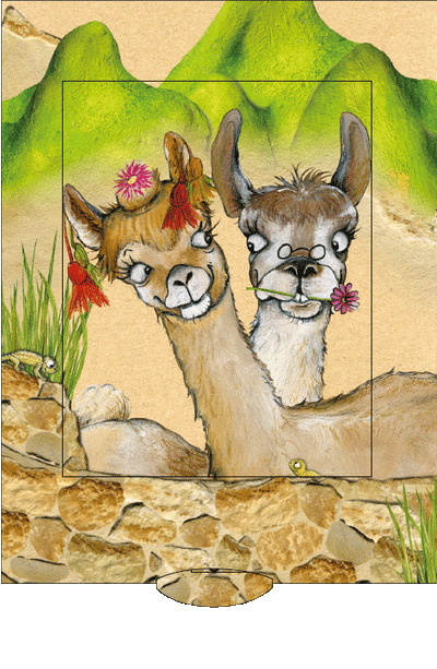 Lebende Karte "Lamas"